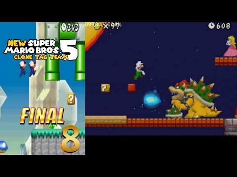New Super Mario Bros 5 Clone Tag Team ep 8 100% Final