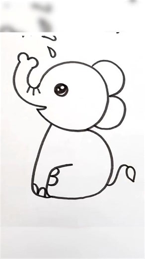 310K views · 2.6K reactions | Cute baby elephant drawing tutorial  . #drawingideas #creativity #trendingreelsvideo #viralreelschallenge | Easy drawing for kids24 | Facebook
