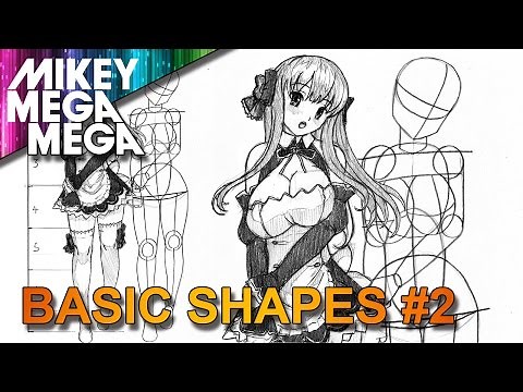 How To Draw Sexy Anime Girls From Basic Shapes - REAL TIME TUTORIAL 2 - MIKEY MEGA MEGA