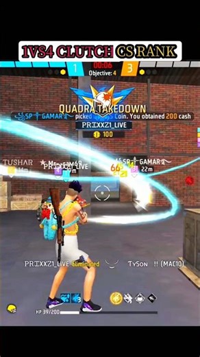 1vs4 Clutch in CS Rank 😱 Impossible Win | Free Fire Headshot Gameplay