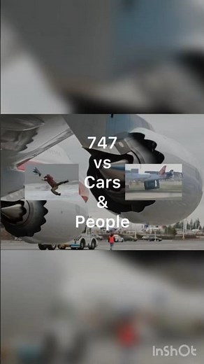 747 Engine Thrust vs. Cars & People: Epic Power Test! #747 #boeing747 #aviation