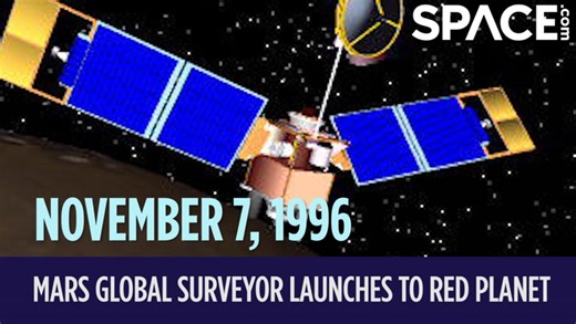On November 7, 1996, NASA launched its Mars Global Surveyor mission. Space History Archives👉 https://space-com.visitlink.me/SkE22C This was the first mission NASA sent to Mars in almost 20 years. The Mars Global Surveyor spacecraft was an orbiter. It transmitted data from NASA's Mars rovers Sojourner, Spirit and Opportunity back to Earth. The spacecraft also did a lot of its own science. It found surface channels on Mars that appeared to have been created by running water. It looked at the sout