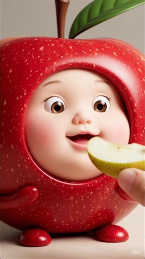 cute apple face 😱 #cute #catoon