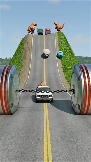 Cars & Cargo Van vs Chained Hydraulic Crush! 💥 BeamNG.drive Destruction