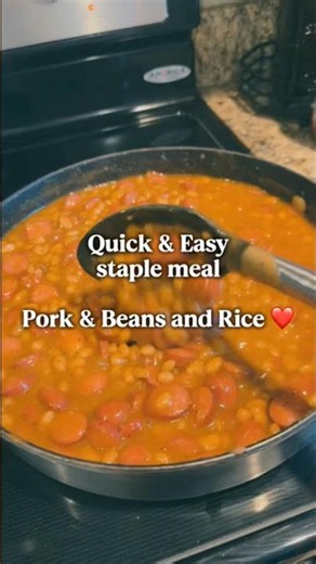Mama's pork & beans and rice ❤️ #CountryCooking #FamilyRecipes #ComfortFood #Shorts #easyrecipe