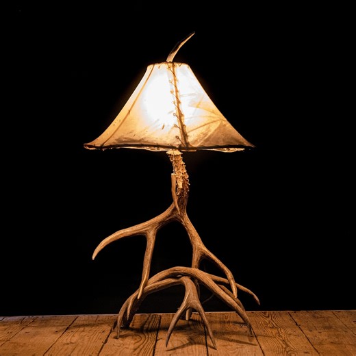 Mule Deer Antler Table Lamp: Rustic Hunting Lodge Decor - Etsy
