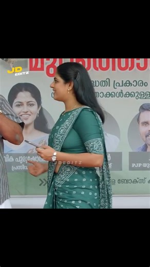 mallu mirror on Instagram: "Actress Nikhila saree side view"