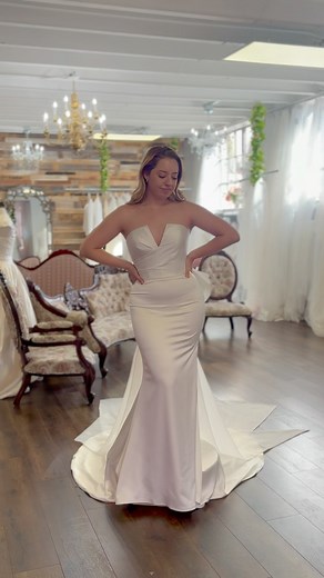 3.7K views · 184 reactions | We love a simple, timeless, fitted gown that would match any vibe of wedding! These gowns will never go out of style! Which is your favorite? Let us know in the comments✨ • • • #utahbride #saltlakecity #utahcounty #utahvalleybride #sayyestothedress #bride #engaged #weddingdressinspo #simpleweddingdress #timelessweddingdress | Laurel Herbert | Facebook