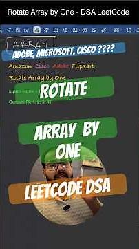 Rotate an array by one - Leetcode Blind75 DSA interview questions #interviewprep #dsa
