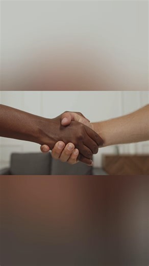 The science being shaking hand