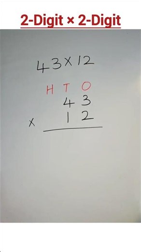 Multiplication of 2-Digit by 2-Digit #shorts #ytshorts #maths #multiplication