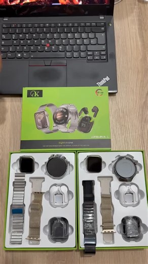 taha shop on Instagram: "Pack de la marque ck arrive avec 2 smartwatch pro4 et série 9 plus 2 AirPods digital de très bonne qualité"