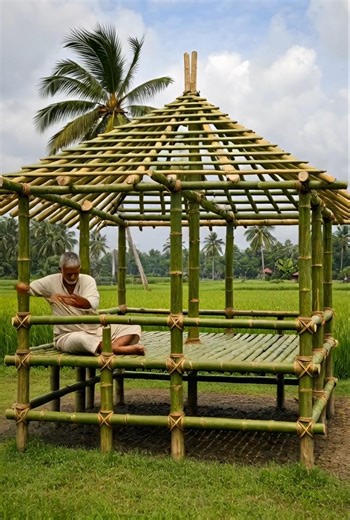 An 80-Year-Old Village Man Carrying Green Bamboo | Pure Rural Life of India#craft #shorts