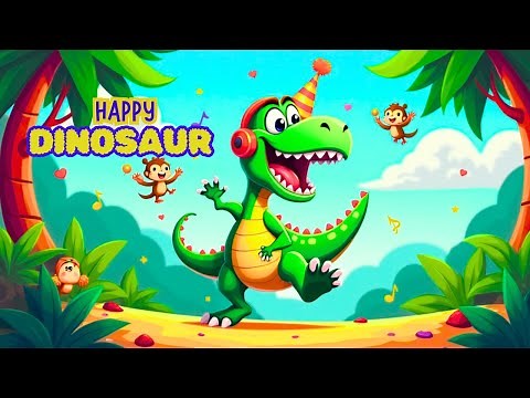 Happy Dino Song | I’m a Happy Dinosaur | Cheerful Children’s Song | Kidsjourney
