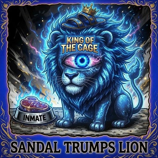 Sandal Trumps Lion (King Of The Cage)