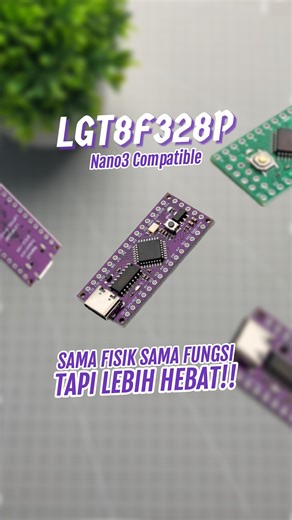EasyWare Electronics on Instagram: "Hallo #RekanEasyware Lagi cari alternatif Arduino Nano yang lebih bertenaga tapi harga tetap ramah di kantong? Kenalin nih, LGT8F328P. Bentuknya mirip banget, pinout-nya juga sama, tapi performanya jauh lebih gahar! Kenapa harus pilih board ini? - Lebih Kencang: System clock bisa sampai 32 MHz (Arduino Nano cuma 16 MHz). - Fitur DAC: Sudah support DAC 8-bit bawaan, cocok buat proyek audio atau analog output. - Praktis: Sudah ada IC Driver di dalamnya, jadi ngg