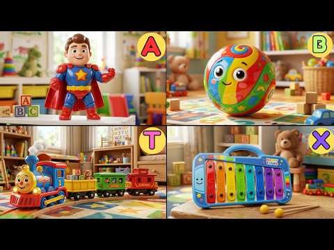 A to Z of Toys 🧸 | A to Z Toys for Kids 🎲🚗 | Learn Alphabet with Plastic Toys | ABC Song