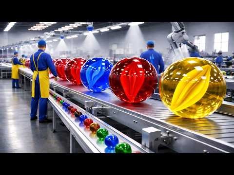 How Millions of Glass Marbles Are Made Daily 🔥 Factory Secrets Revealed!