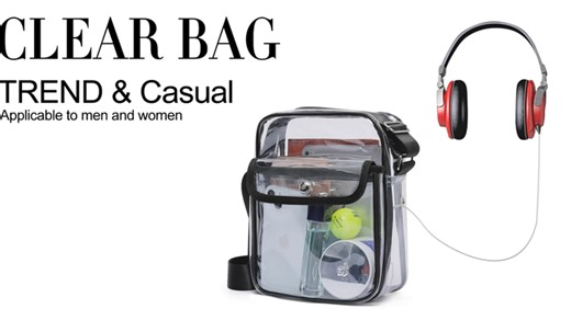 Cosmetic Bags Custom Clear PVC Transparent Cross Body Bag for Women New Fashionable Waterproof XL Zipper School Outdoor Bag