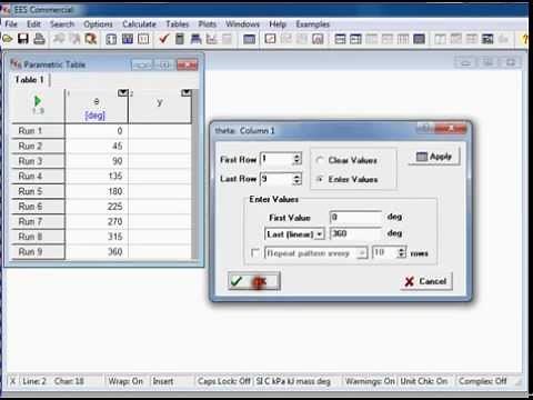 Plotting Graphs Using Parametric Tables in EES Example 1