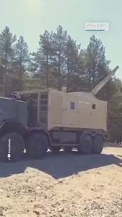 1M views · 9.3K reactions | The mortar system is united with a container with a power unit, air conditioning, fire support, and an escape hatch. #engineering | Interesting Engineering | Facebook