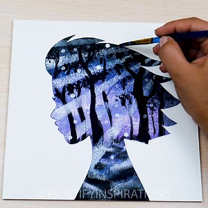 Easy Double Exposure 😍😲 Acrylic Painting on Canvas Abstract Art | Paintify