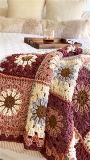 11K views · 245 reactions | Snuggle season activated!! ✨ Find the Harvest Flower Throw Crochet Kit on lionbrand.com. https://ow.ly/lLSJ50U6z9G  & Pattern: mamainastitch (IG) . #crochet #crochetblanket #yarn #handmade #diy | Lion Brand Yarn | Facebook