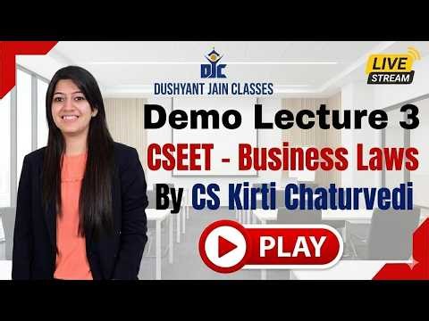 CSEET | LAW | CS KIRTI CHATURVEDI | DJC INDORE