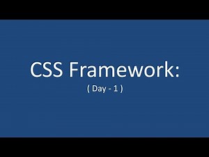Day - 1 || #css #framework in hindi || what is framework and use of css, framework