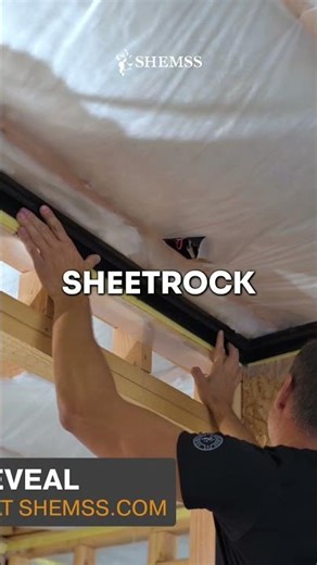 Shadow Reveal: Easy Sheetrock Application for a Stunning Ceiling! #shorts