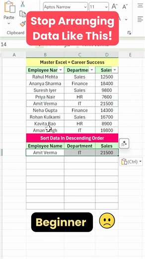 MS Excel SORT Formula | Can help you with complex data #excel #tutorialexcel #exceltutorial