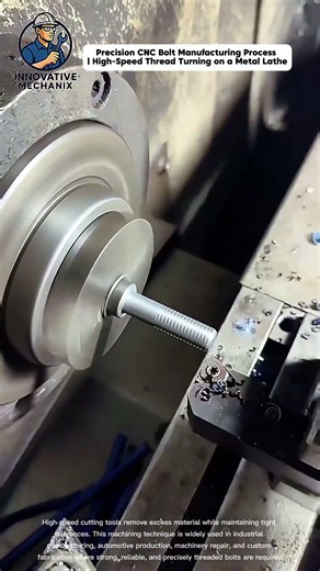 Precision CNC Bolt Manufacturing Process | High-Speed Thread Turning on a Metal Lathe