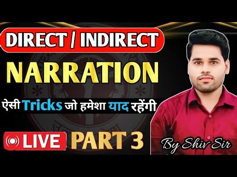 Direct and Indirect[Narration]|Class 12|Direct and Indirect Speech in English Grammar|By Shiv Sir