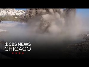 Rare hydrothermal explosion in broad daylight at Yellowstone National Park