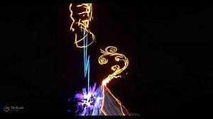 Brush strokes hang in the air long after you've waved your magic wand, thanks to Google's Tilt Brush app on the HTC Vive. http://www.polygon.com/2016/3/18/11256106/tilt-brush-google-htc-vive | Polygon