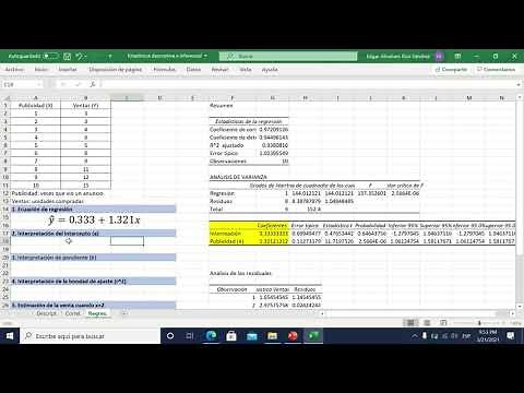 Regression equation with Excel