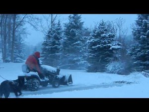 Craftsman DYS 4500 26HP Lawn Tractor with 48 in Snow Blower in Use