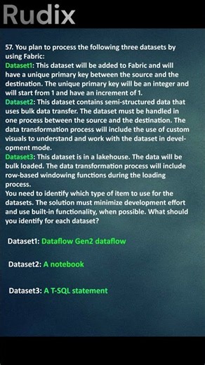 DP 700 | Microsoft Fabric Data Engineer Associate Exam - Q 57
