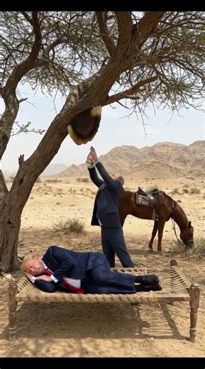 Donald Trump Sleeping Under a Tree – Putin Sprays Bees and Runs Away 😂 #shortsfeed #satire #comedy