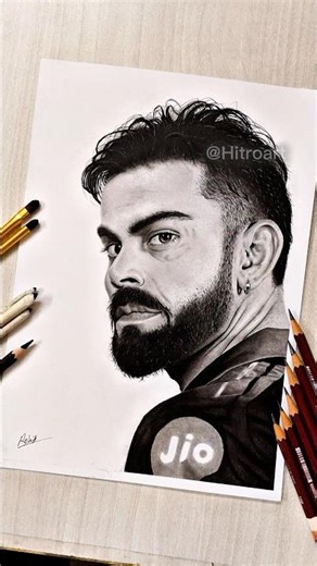Virat Kohli Drawing | Draw with Different Medium Part 4 #shorts #viratkohli #ipl