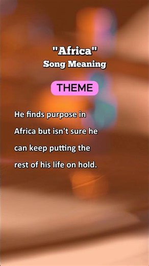 Toto - "Africa" Song Meaning