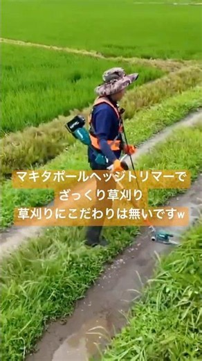 マキタポールヘッジトリマー 自己責任魔改造 両手ハンドルスイッチと40Vmaxに501３面研磨刃取り付け品 #マキタ #40Vmax #草刈り #土手の草刈り
