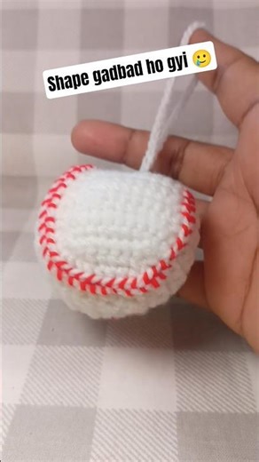 Crochet Baseball Keychain ⚾ #crochet #crochetkeychain #handmadegifts #crochetlover