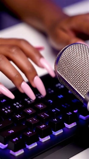 ULTRA CLOSE-Up Nail Typing ASMR (Headphones On) 🎧#shorts