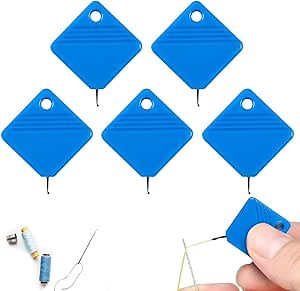 Simple Needle Threader, 2024 Newest Automatic Needle Threader Stringing Machine, Needle Threader for Hand Sewing, Automatic Sewing Machine Stringer, Sewing Supplies Tools (Blue-5pc)