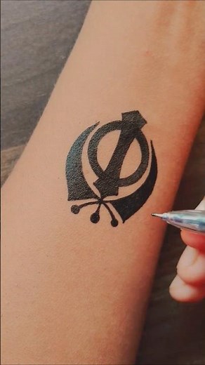 Khanda | Sikh Symbol Simple And Creative Logo Pen Tattoo Design #tattoo #Shorts #khanda #Sikhtattoo