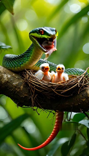 7.9K views · 45 reactions | What happens when a snake finds a bird nest? This video was produced by Network Media and Blue-X Studio | Simulated Reality | Facebook