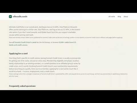 Best Summit Credit Union Credit Card (2026) — Compared & Explained