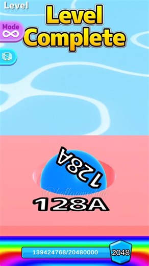 PERFECT 128 MATCH 😱🔵🍑 | Blue Ball in Peach Tile | Ball Run 2048 #shorts