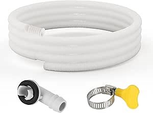 HOXHA 13.2 Ft Air Conditioner Drain Hose Kit Plastic Tubing for AC Condensate Flexible Drain Hose for Mini Split AC Portable AC Washer Dishwasher Faucet